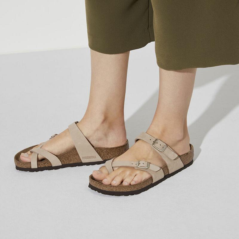 Birkenstock Soft Footbed Nubuck Læder Mayari Dame Brune | DK 407CTV